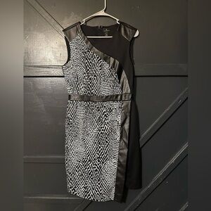 WORTHINGTON Midi Faux Leather Trim Sheath Dress Women’s Sz 6